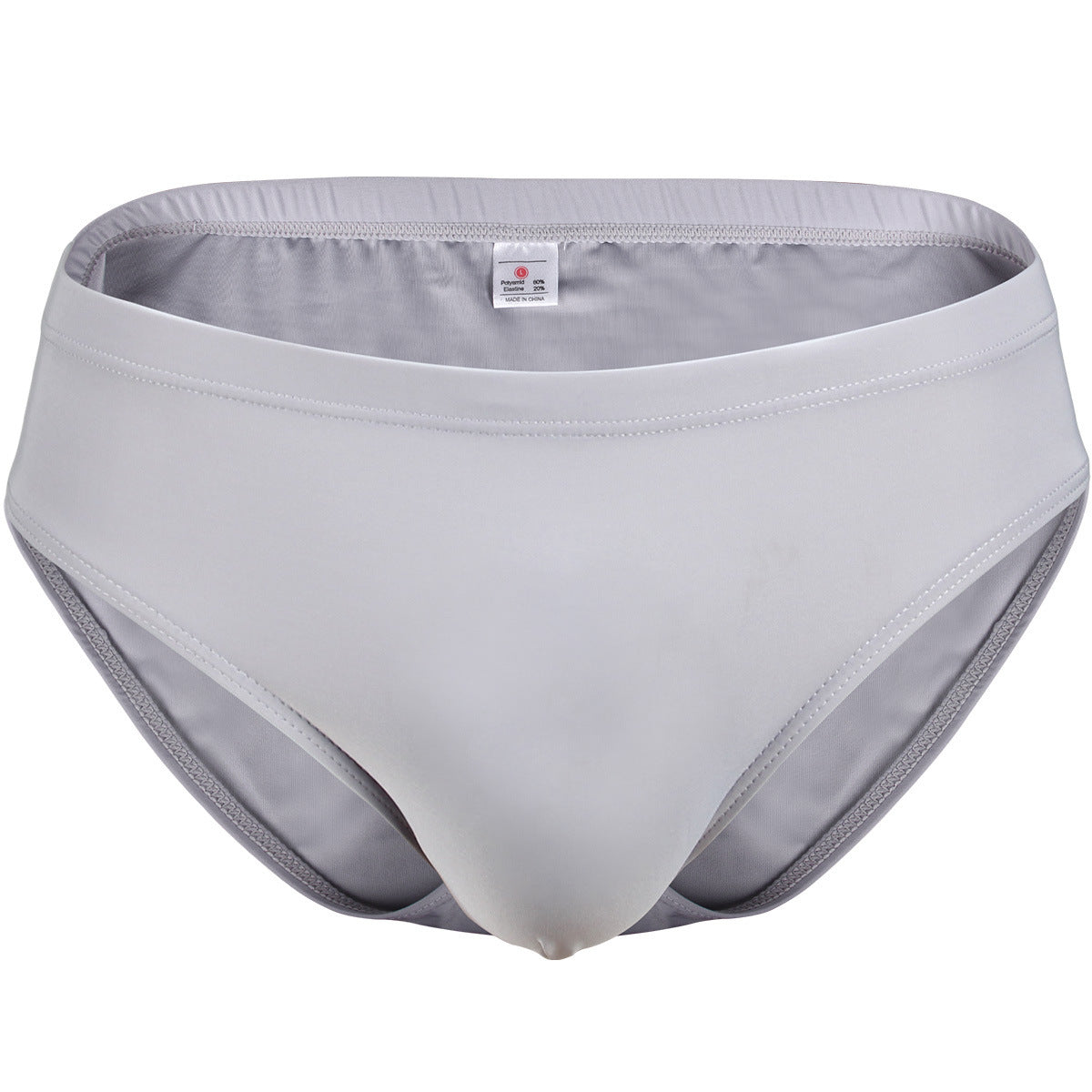 Men's Solid Color Low Waist Polyester Ice Silk Briefs
