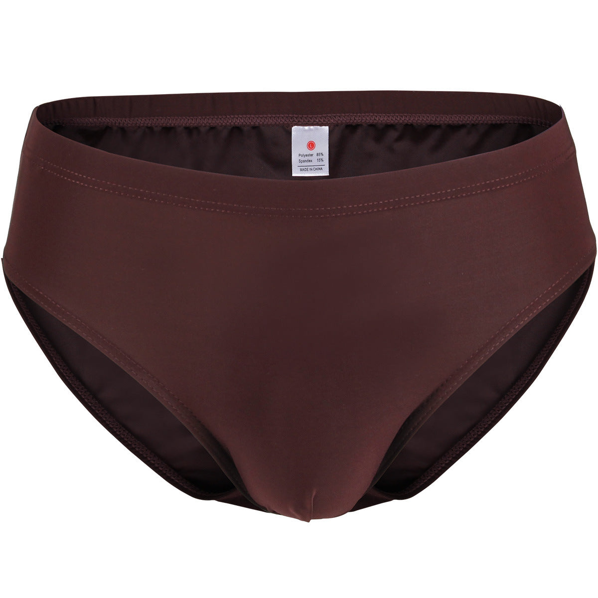 Men's Solid Color Low Waist Polyester Ice Silk Briefs